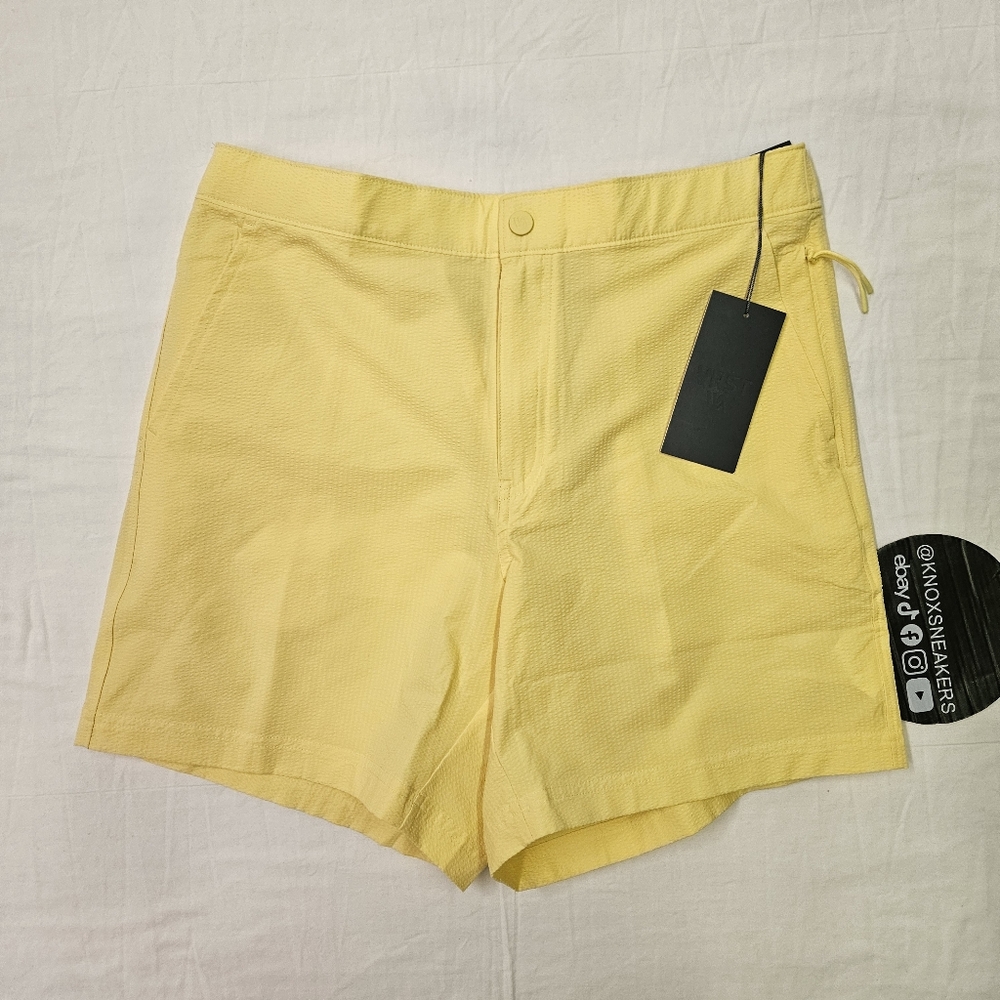 VRST Resort Short "6 Yellow Seersucker Men's Size Large